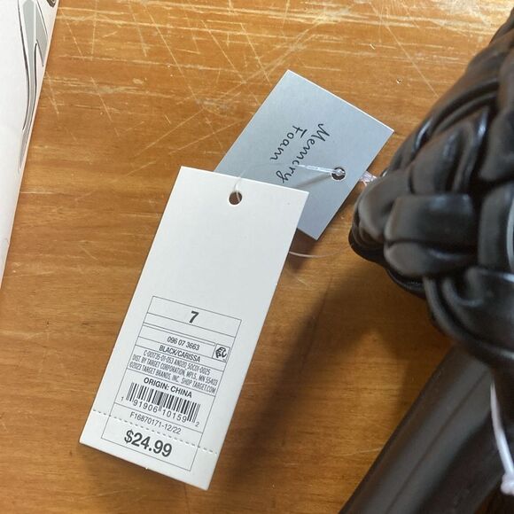 A New Day Target NWT Black Carissa Sandals Braided Memory Foam Slides Sz 7 - Picture 8 of 9